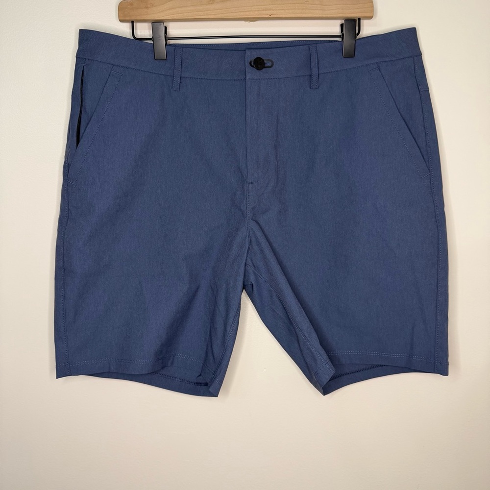 Public Rec Blue Performance Shorts Size 36 8" Inseam Golf Casual Preppy Resort
